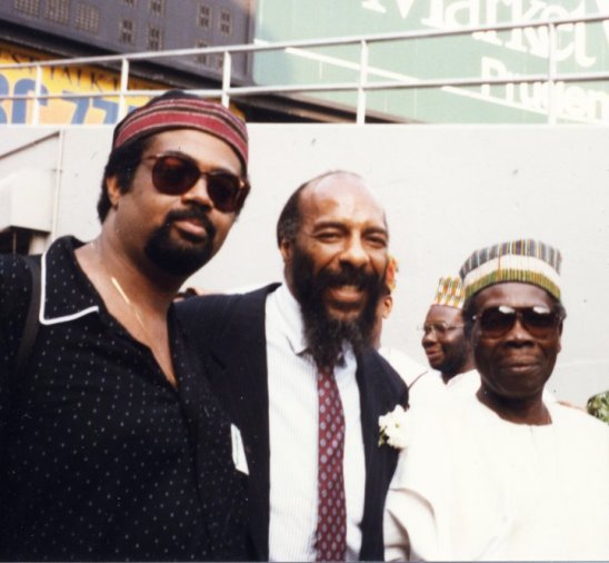 With Richie Havens and Baba Olatunji at Yankee Stadium when Nelson Mandela was freed